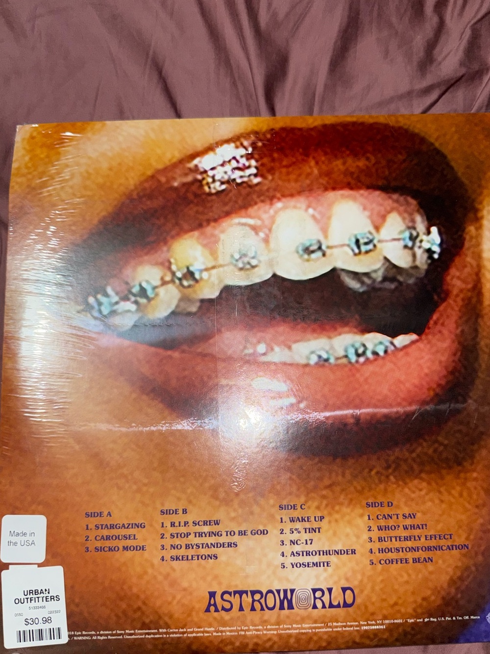Astroworld Urban Outfitters exclusive Vinyl Record